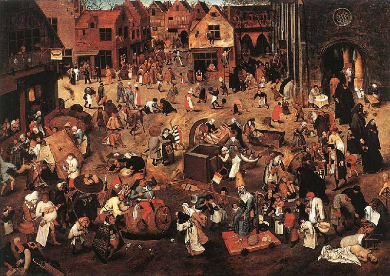 BRUEGHEL, Pieter the Younger Battle of Carnival and Lent f oil painting picture